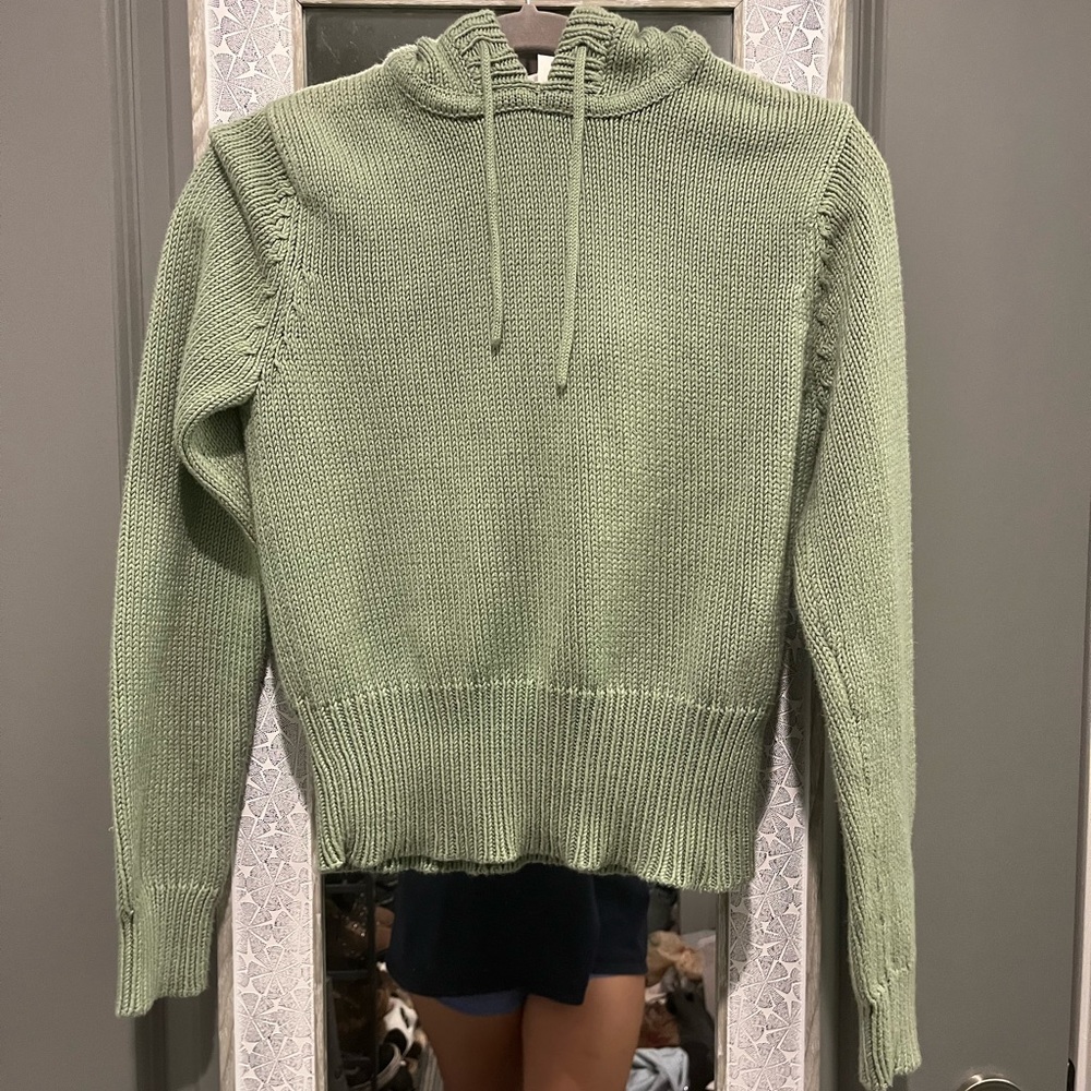 Jones New York Sport Green Knit Hoodie